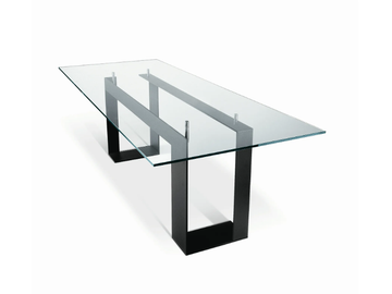 MILES - Rectangular glass table by Tonelli Design - view 2